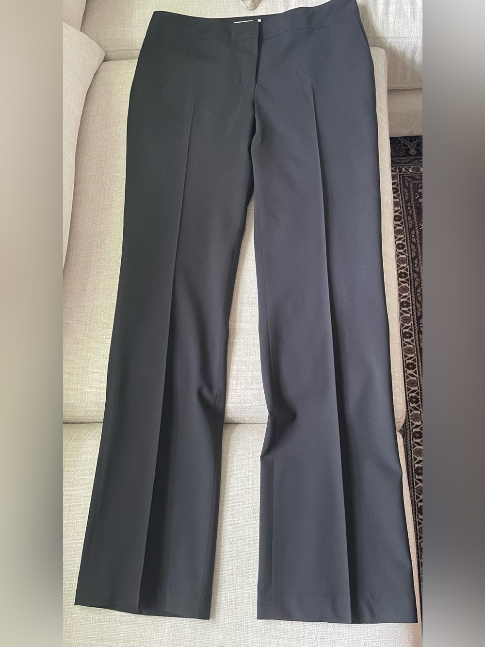 Burberry Black Boot-Cut Wool Dress Pants